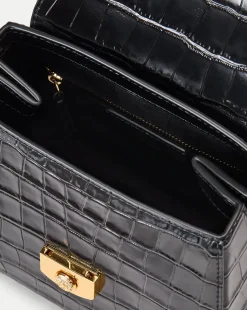 Crest Lock Croc-Embossed Top Handle Bag in><noscript><img width=