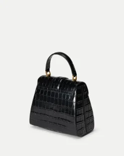 Crest Lock Croc-Embossed Top Handle Bag in><noscript><img width=