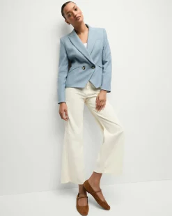 Cropped Rickie Dickey Jacket in Heather Smoke Blue>Veronica Beard Sale