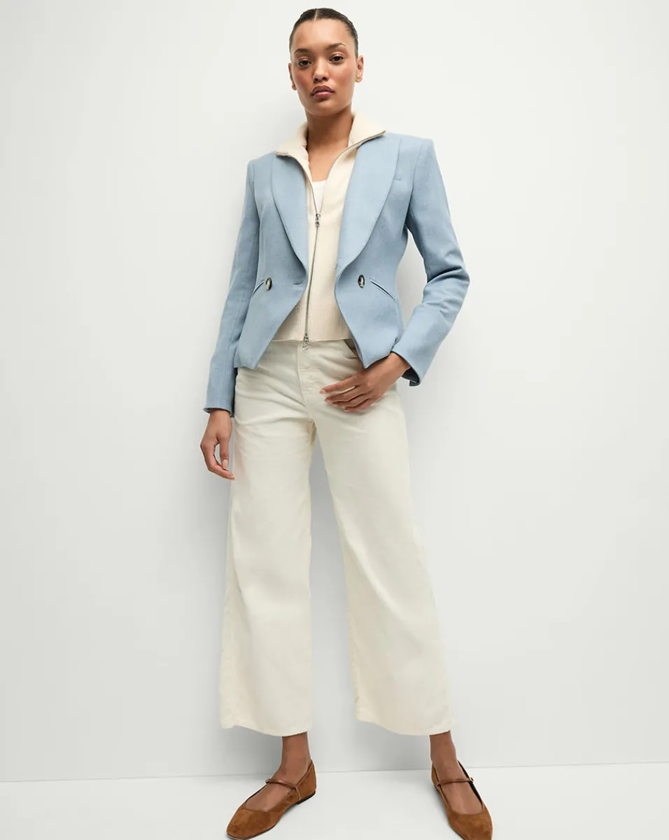 Cropped Rickie Dickey Jacket in Heather Smoke Blue>Veronica Beard Sale