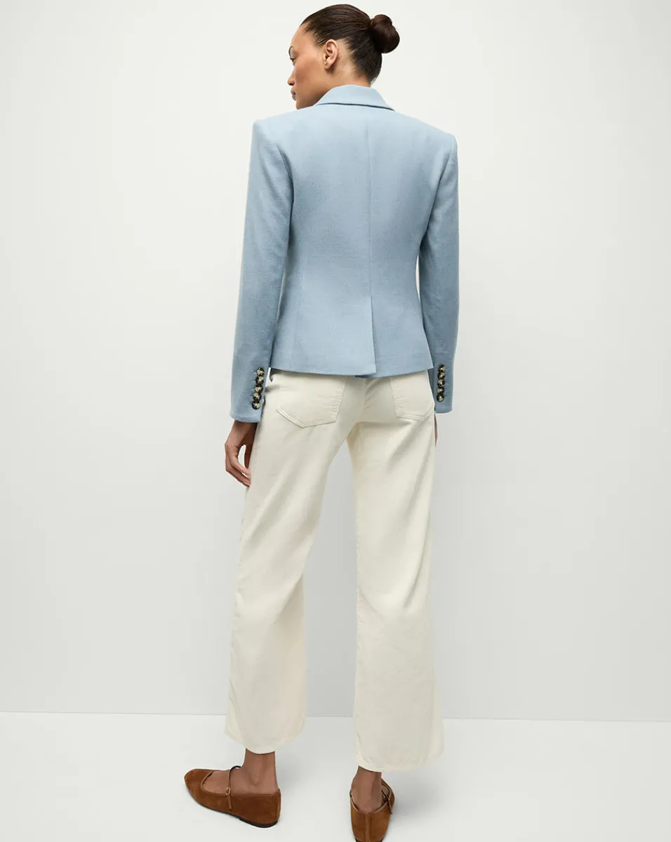 Cropped Rickie Dickey Jacket in Heather Smoke Blue>Veronica Beard Sale