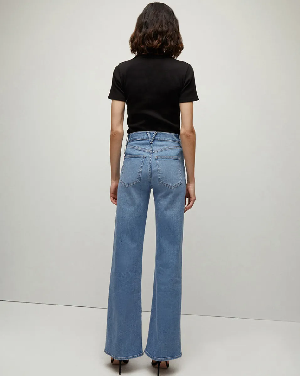Crosbie Patch-Pocket Slim Wide-Leg Jeans in>Veronica Beard Outlet