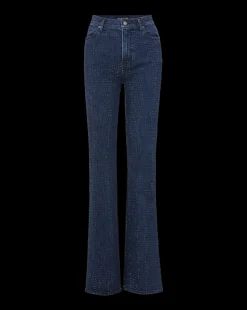 Crosbie Rhinestone Wide-Leg Jean in Indigo Rinse><noscript><img width=