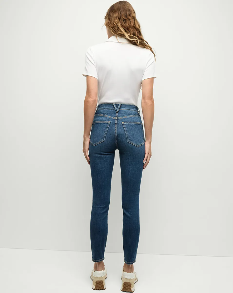 Debbie Ankle-Crop Skinny Jean in Bright Blue>Veronica Beard Discount