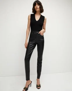Debbie Skinny Vegan Leather Pant>Veronica Beard