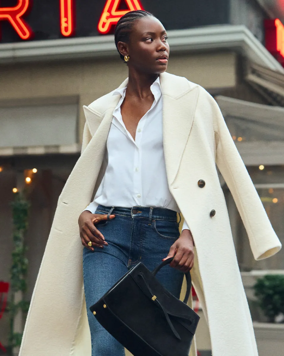 Della Wool Dickey Coat in>Veronica Beard Outlet