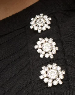 Draya Rhinestone Button Tee in><noscript><img width=