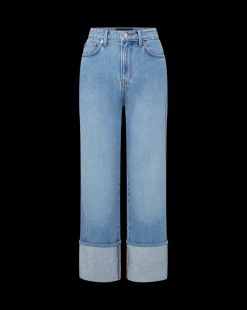 Dylan Cuffed Straight-Leg Jean in Silverwood Blue><noscript><img width=