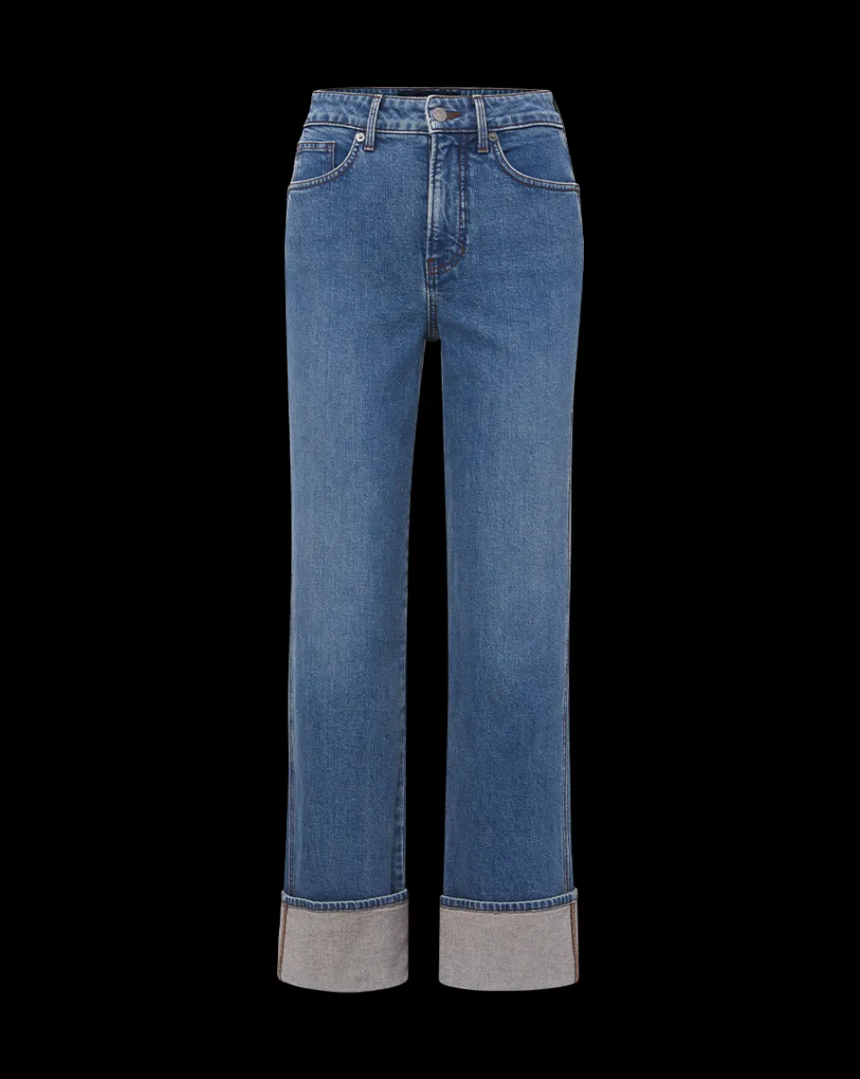 Dylan Cuffed Straight-Leg Jean in>Veronica Beard Hot