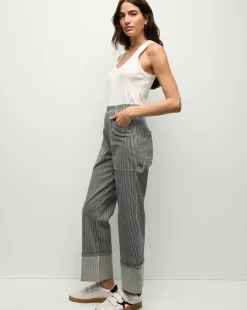 Dylan Striped Cargo Straight-Leg Jean in Solstice Stripe><noscript><img width=
