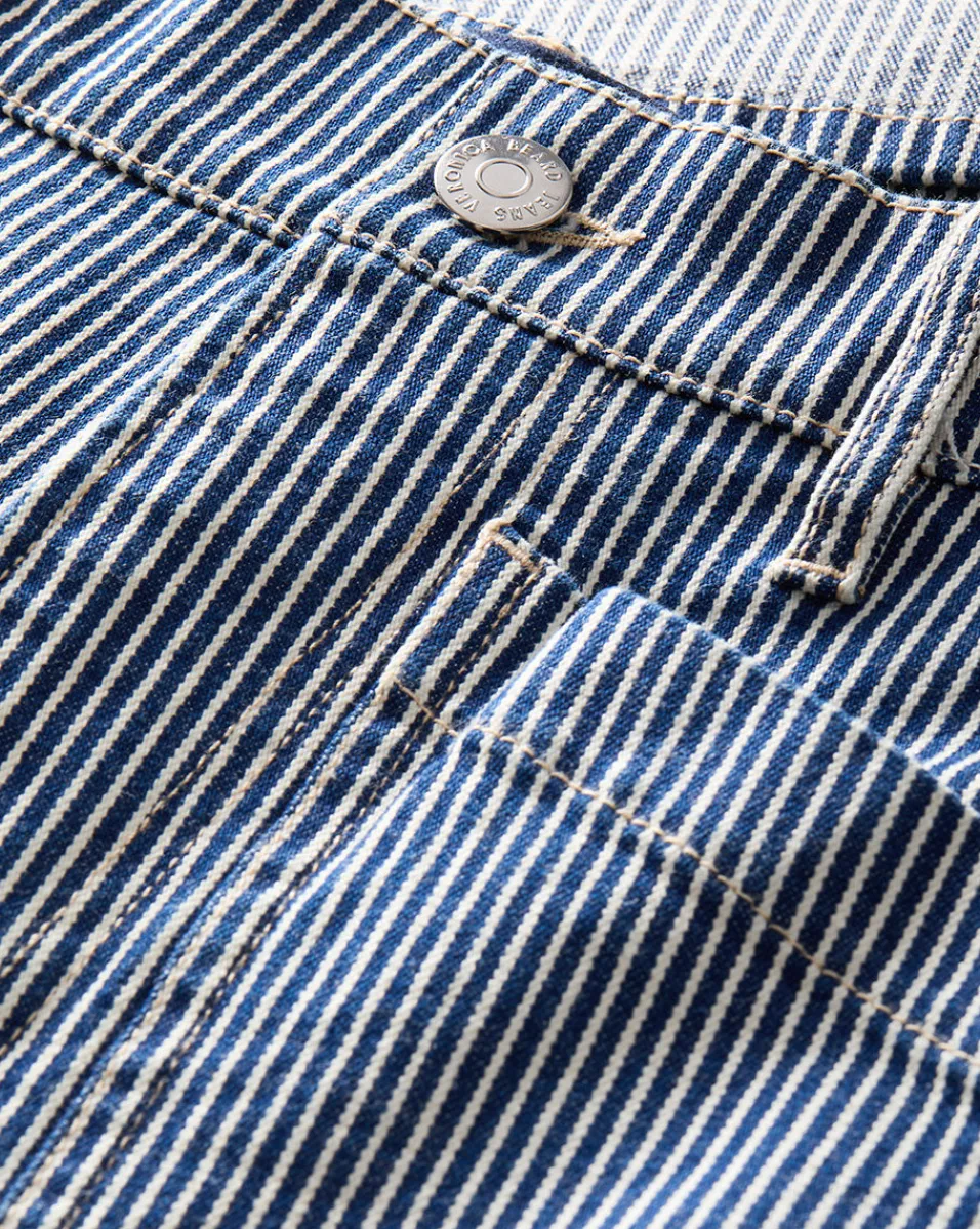 Dylan Striped Cargo Straight-Leg Jean in Solstice Stripe>Veronica Beard Best