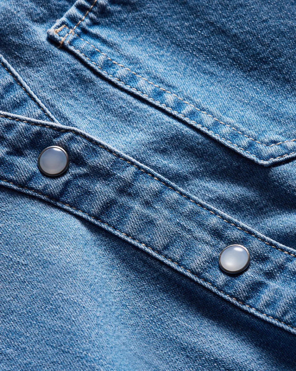 Edwina Denim Shirtdress in>Veronica Beard Discount