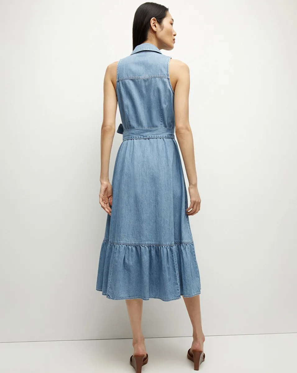 Edwina Denim Shirtdress in>Veronica Beard Discount