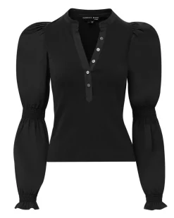 Effy Puff-Sleeve Top><noscript><img width=