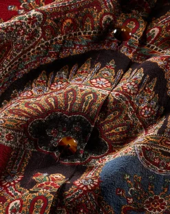 Elaine Bow Blouse in Dark Chocolate Multi><noscript><img width=