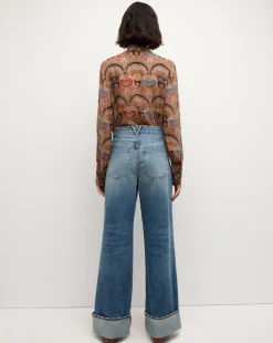 Elaine Bow Blouse in Dark Chocolate Multi><noscript><img width=