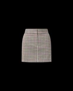 Elara Plaid Mini Skirt in Oat, Pink & Red Check><noscript><img width=