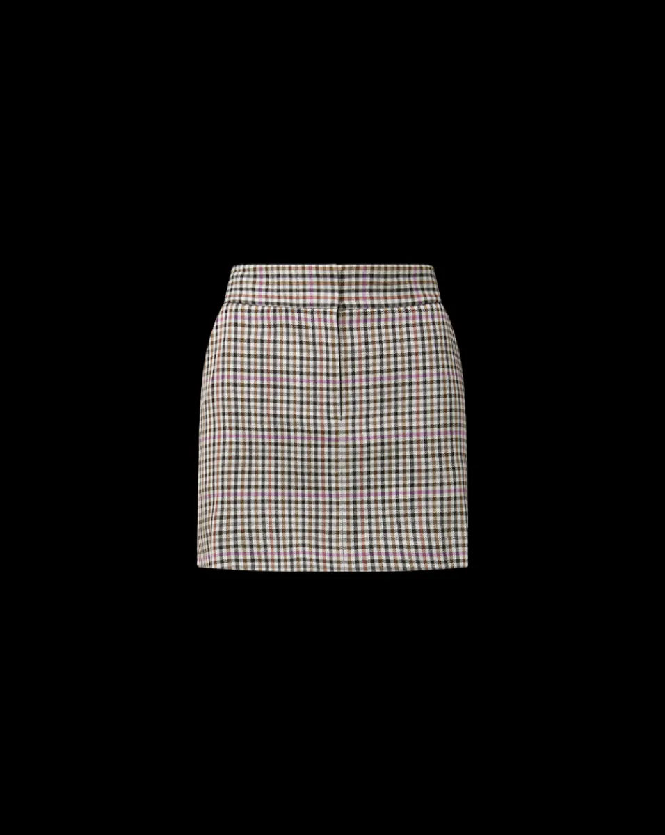 Elara Plaid Mini Skirt in Oat, Pink & Red Check>Veronica Beard Hot
