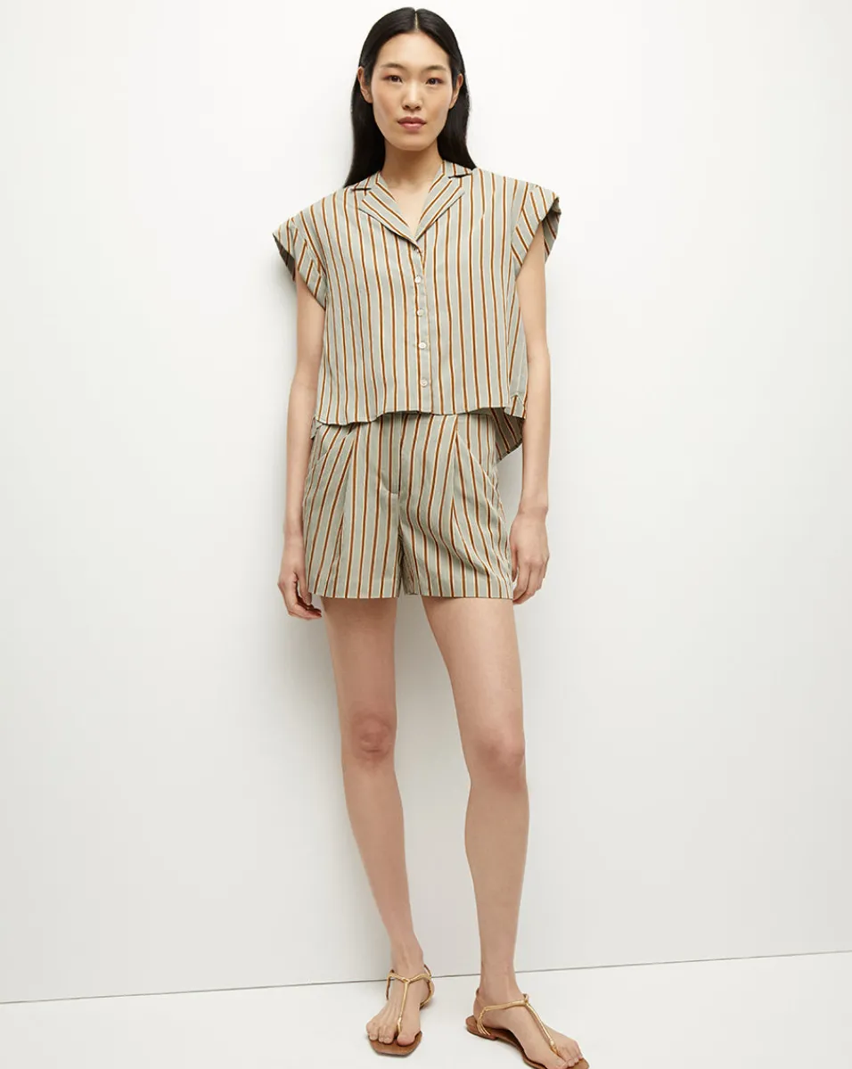 Elbe Pinstripe A-Line Short>Veronica Beard
