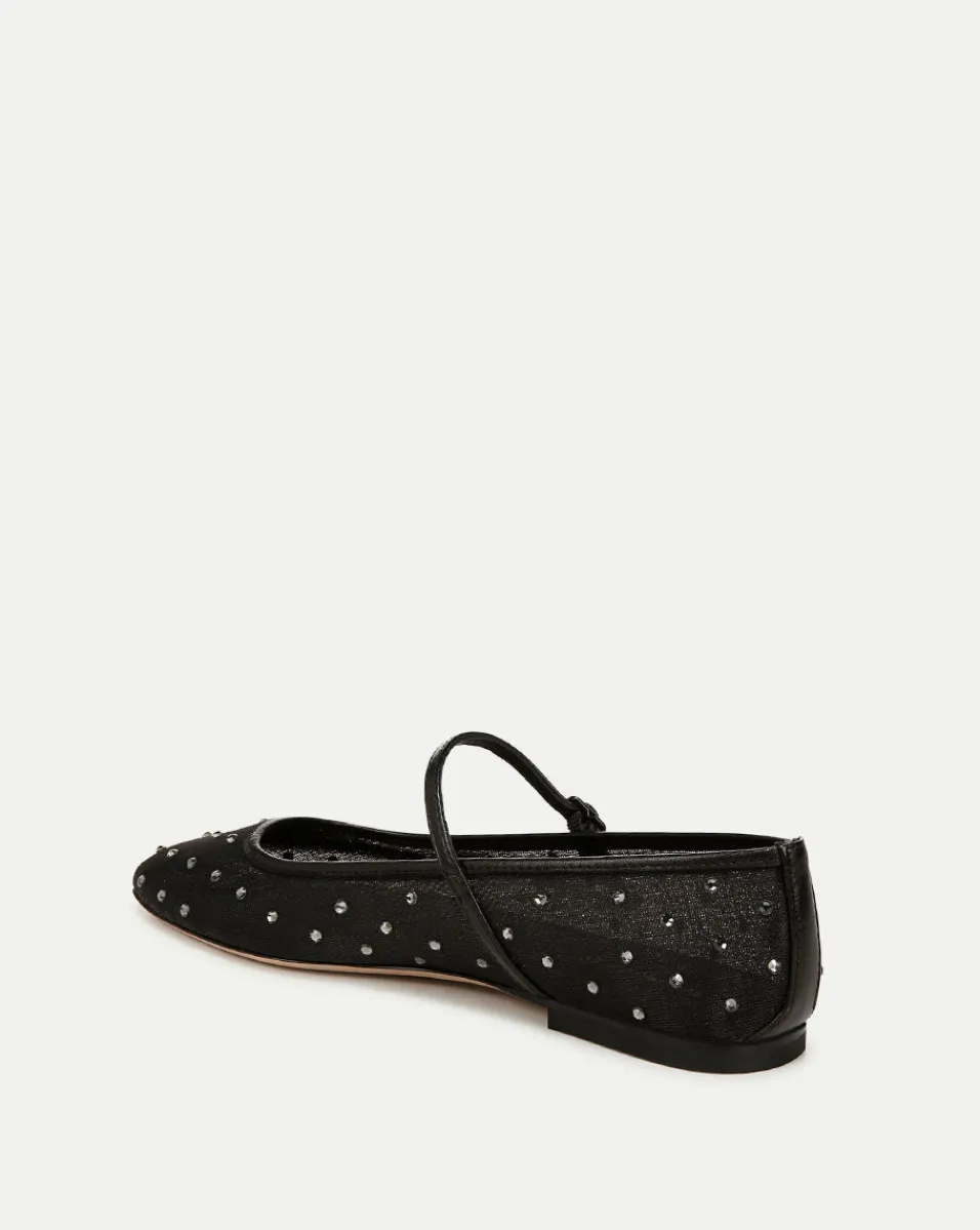Ellie Crystal Mesh Flat in>Veronica Beard Discount