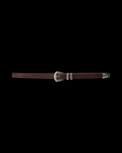 Elsa Leather Belt in Dark Brown><noscript><img width=