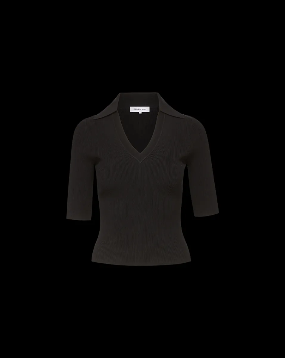 Emily Knit Polo Shirt in>Veronica Beard Sale
