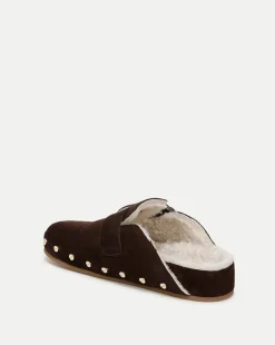 Fern Shearling Clog in Brown Suede><noscript><img width=