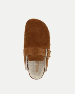 Fern Shearling Clog in Tan Suede><noscript><img width=