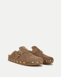 Fern Shearling Clog in Suede>Veronica Beard Hot