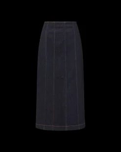 Fiona Maxi Denim Skirt in Dark Wash><noscript><img width=