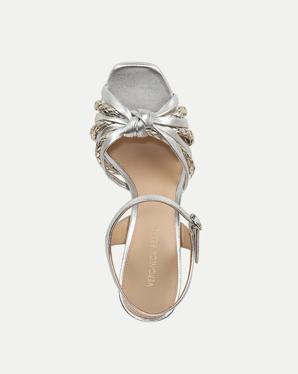Flavia Silver Platform Sandal Heel>Veronica Beard Discount