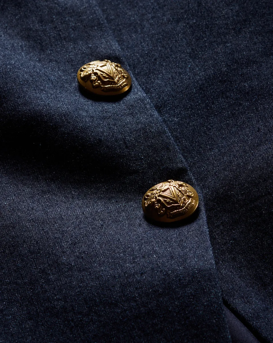 Forman Denim Bustier Top in Dark Wash>Veronica Beard New