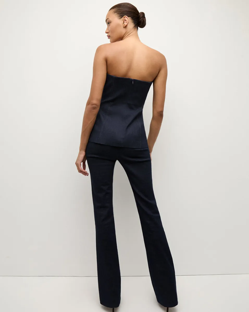 Forman Denim Bustier Top in Dark Wash>Veronica Beard New
