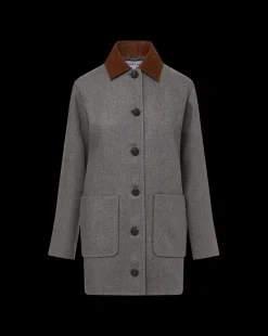 Freya Wool Blend Dickey Coat in Heather Grey><noscript><img width=