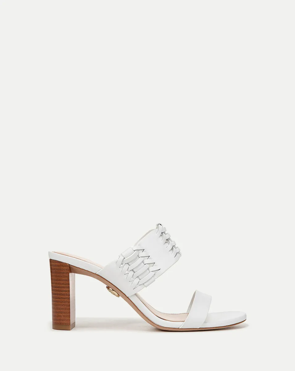 Georgie White Woven Leather Heeled Sandal>Veronica Beard