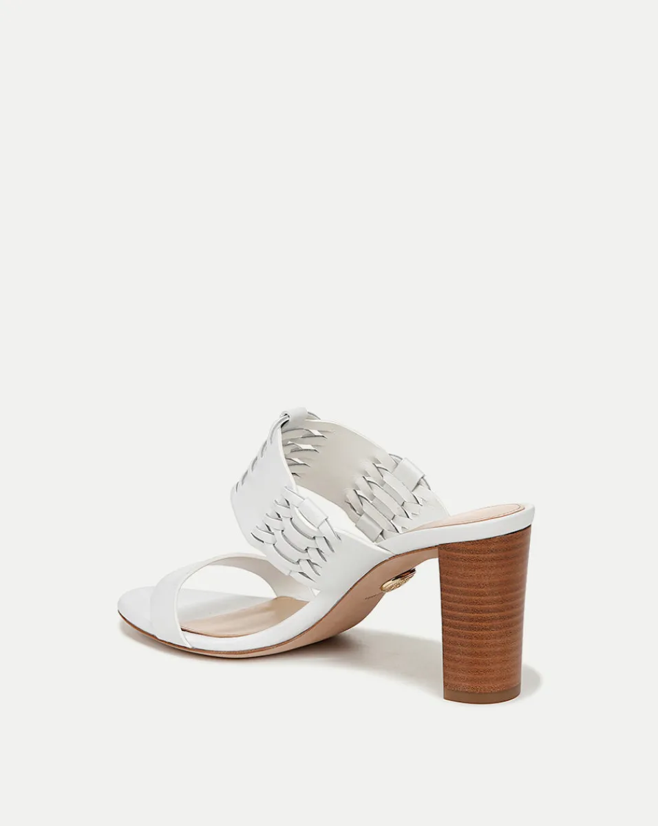 Georgie White Woven Leather Heeled Sandal>Veronica Beard