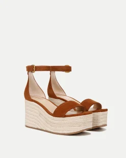 Gianna Raffia Wedge Sandal in>Veronica Beard Best