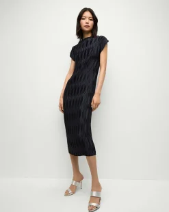 Gramercy Pleated Dress in>Veronica Beard Clearance