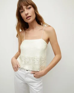 Harmoni White Sequin Tank>Veronica Beard Best