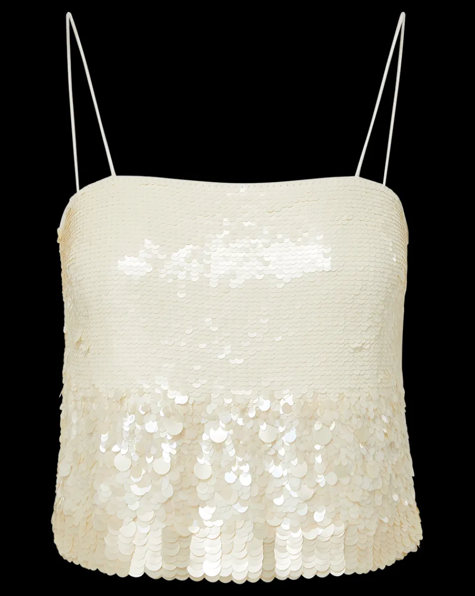 Harmoni White Sequin Tank>Veronica Beard Best