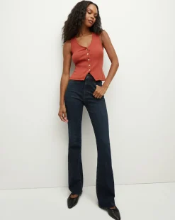 Hoorne Tank in Brick Red>Veronica Beard New