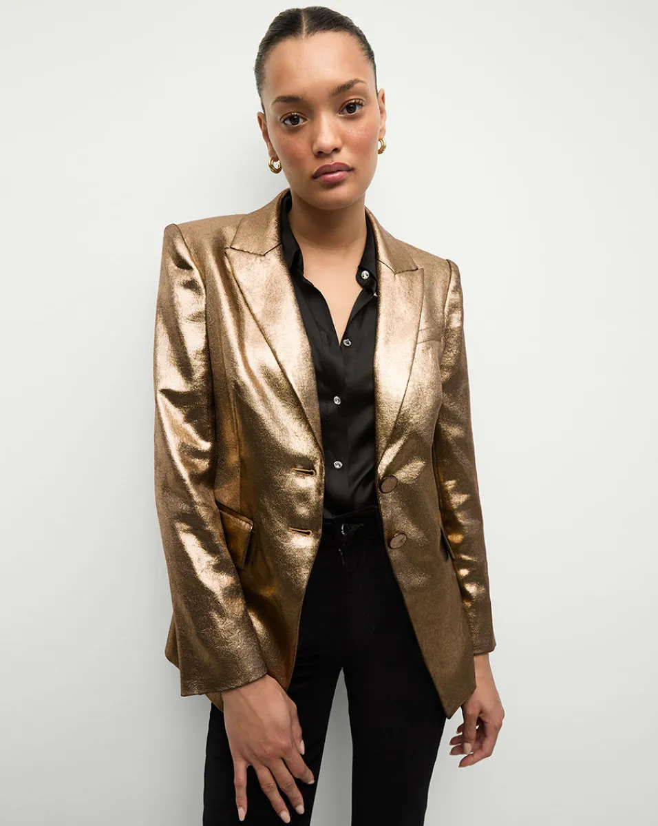 Izara Dickey Jacket in Vintage Gold x Poppy Delevingne>Veronica Beard Sale