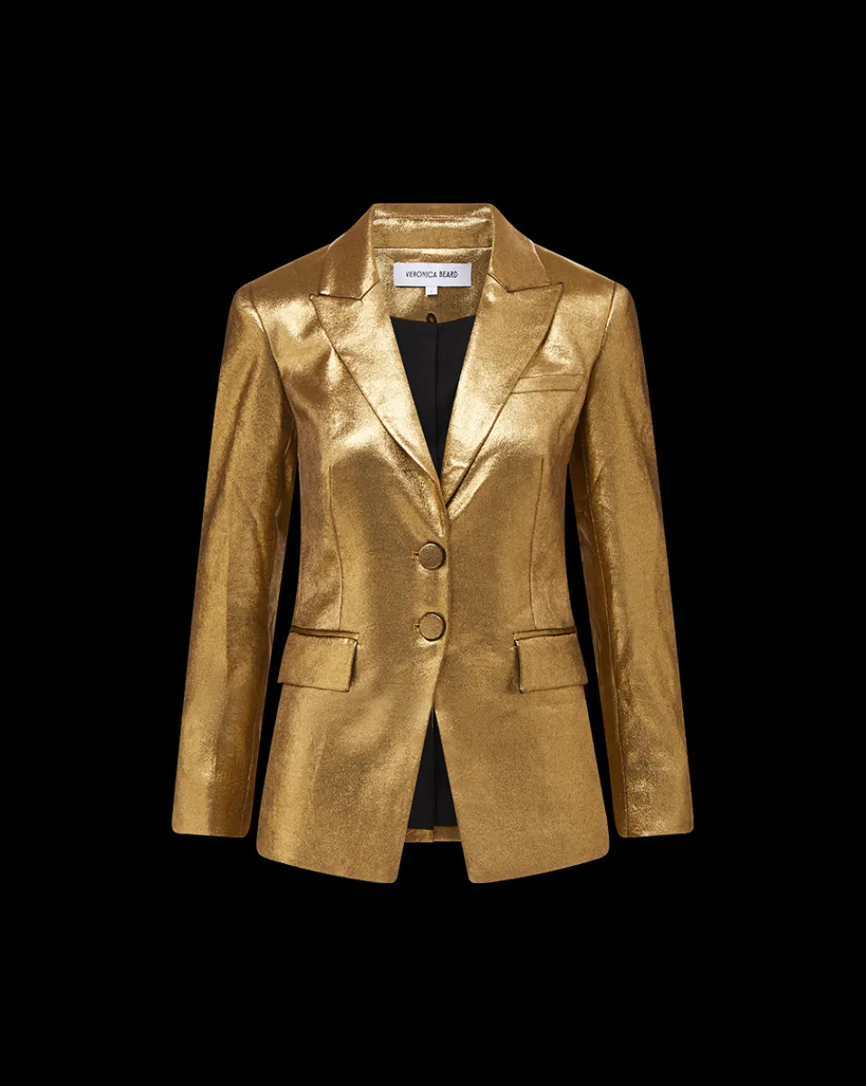 Izara Dickey Jacket in Vintage Gold x Poppy Delevingne>Veronica Beard Sale