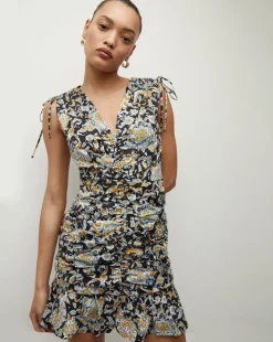 Jackson Paisley Ruched Mini Dress>Veronica Beard Hot