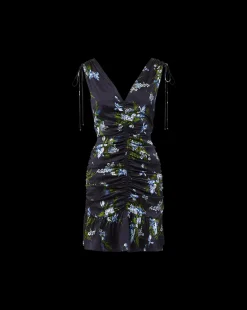 Jackson Stretch-Silk Dress in Navy Multi><noscript><img width=