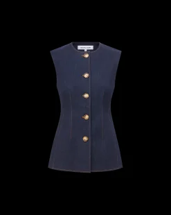 Jessup Denim Vest in Dark Oxford><noscript><img width=