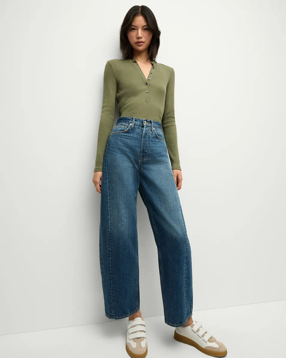 Jocelyn Henley Shirt in Stone Army>Veronica Beard Clearance