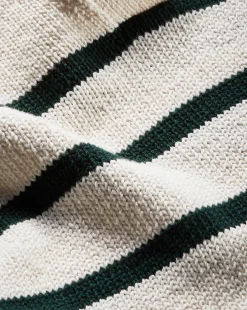 Jovie Striped V Neck Sweater in Ivory & Green><noscript><img width=