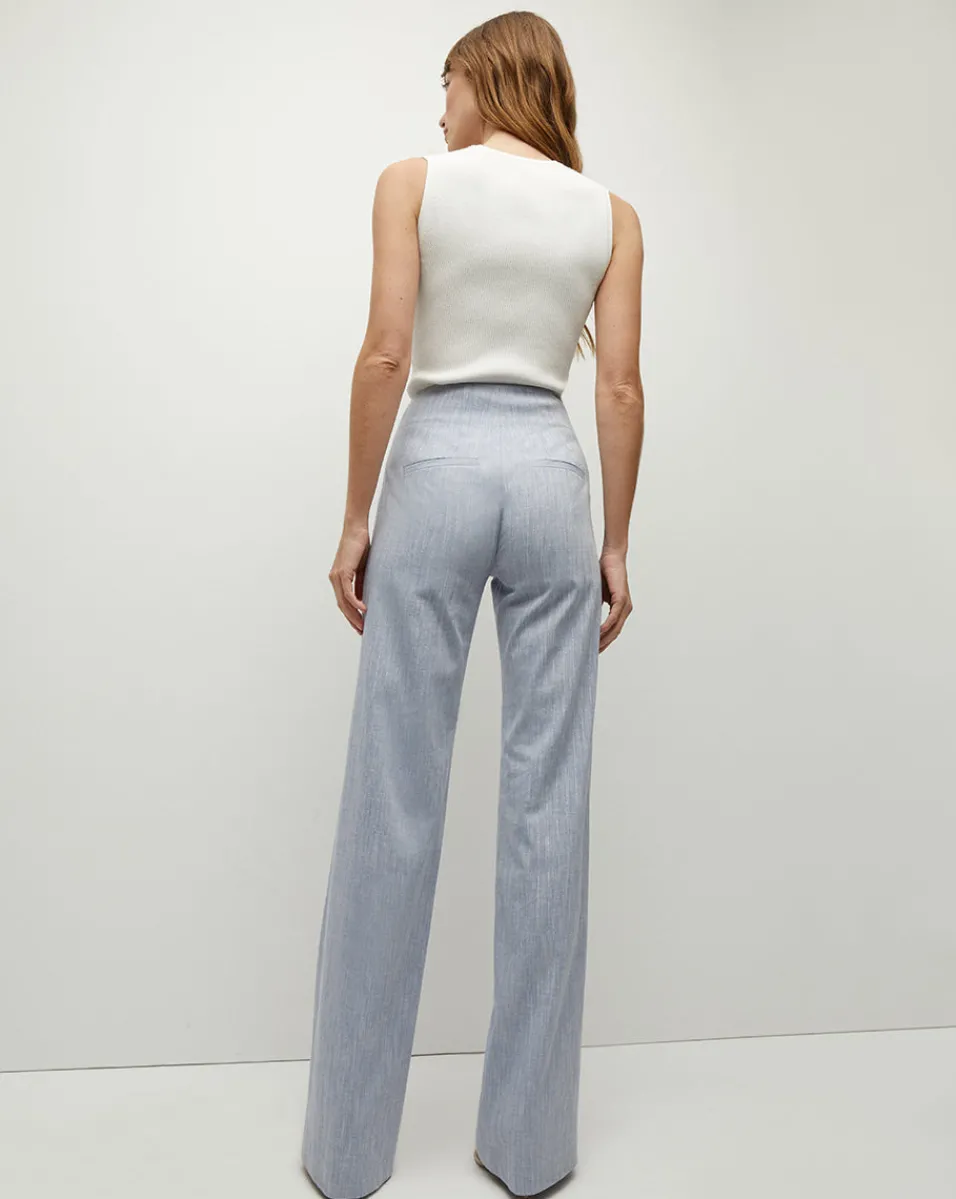 Jude Metallic Pinstripe Pant in Blue Oasis>Veronica Beard New