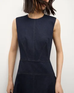Karrigan Denim Midi Dress in Dark Wash>Veronica Beard Online